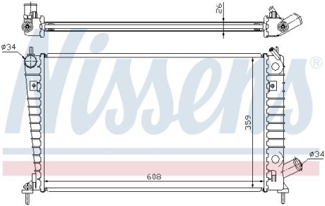 Радиатор, охлаждения дивгателя NISSENS 68000A