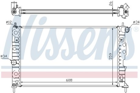 Радиатор, охлаждения дивгателя NISSENS 68002A