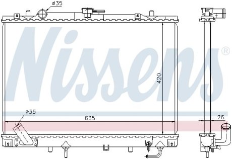 Радіатор охолодження MITSUBISHI Pajero Sport (K9_W) (вир-во) NISSENS 68154 (фото 1)