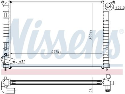 Радиатор, охлаждения дивгателя NISSENS 69703A