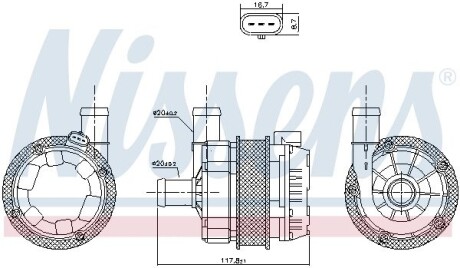 Насос системи охолодження додатковий NISSENS 831350