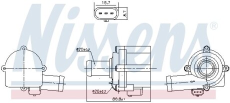 Помпа водяна додаткова NISSENS 832152