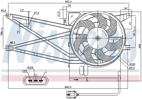 Вентилятор, охлаждение двигателя NISSENS 85017 (фото 1)