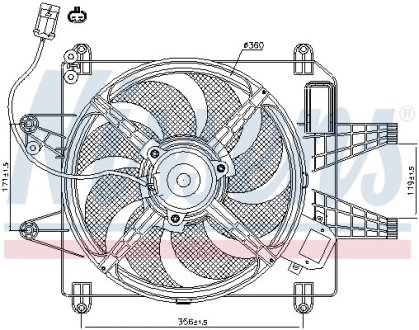 Вентилятор, охлаждение двигателя NISSENS 85167 (фото 1)