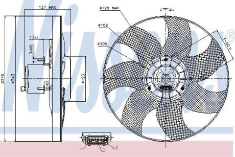 Вентилятор, охлаждение двигателя NISSENS 85698 (фото 1)