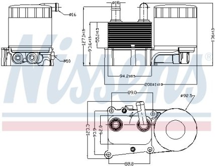 Радіатор масляний FORD CONNECT (2002) в зборі (вир-во) NISSENS 90706