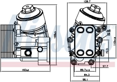 Радіатор масляний з корпусом VAG (вир-во) NISSENS 91154