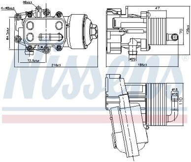 Радіатор масляний з корпусом масляного фільтра NISSENS 91315