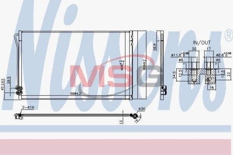 Конденсатор кондиціонера MERCEDES-BENZ VITO-SERIES W447 (2014) (вир-во) NISSENS 941054