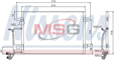 Конденсатор кондиціонера AUDI; VW (вир-во) NISSENS 94594 (фото 1)