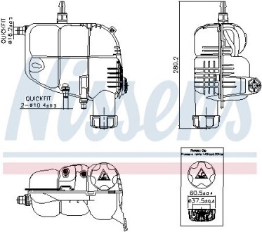 Бачок розширювальний з кришкою BMW 1/ 2/ X1 SERIES NISSENS 996185