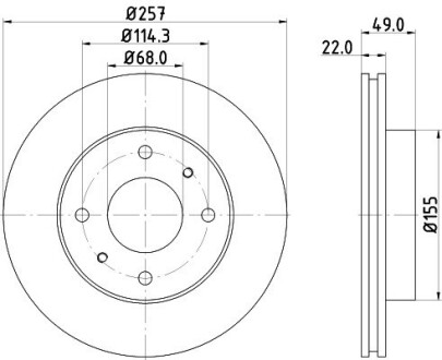 Диск гальмівний передний Nissan Primera 1.6, 2.0 (96-00) NISSHINBO ND2018K