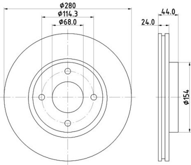 Диск тормозной передний Nissan Tiida 1.5, 1.6, 1.8 (07-) NISSHINBO ND2036K