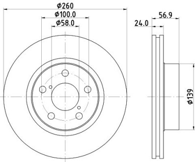 Диск тормозной передний Subaru Impreza, Legacy 1.6, 1.8, 2.0 (98-05) NISSHINBO ND7005