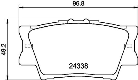 Колодки тормозные дисковые задние Toyota Camry, RAV-4 2.0, 2.4, 2.5 (08-) NISSHINBO NP1016