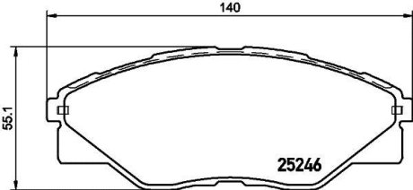 Колодки тормозные дисковые передние Toyota Hilux 2.5 (05-) NISSHINBO NP1061 (фото 1)