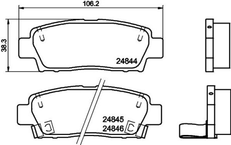 Колодки тормозные дисковые задние Toyota Camry 2.2, 3.0 (96-01) NISSHINBO NP1092