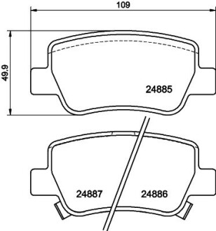 Гальмівні колодки TOYOTA Avensis T27 "R "08-18 NISSHINBO NP1118