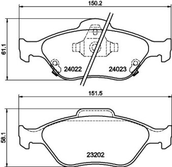 Колодки гальмівні дискові передние Toyota Yaris 1.0, 1.3, 1.4 (05-) NISSHINBO NP1129