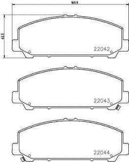 Гальмівні колодки INFINITY/NISSAN QX56/QX80/Armada/Titan "F "03>> NISSHINBO NP2061