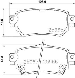 Колодки тормозные дисковые задние Nissan Qashqai, X-Trail 1.5, 1.6, 2.0 (13-) NISSHINBO NP2073