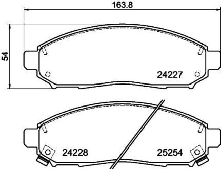 Колодки тормозные дисковые передние Nissan Leaf (ZE0) (10-), NV200 (14-) NISSHINBO NP2082