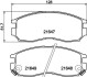 Колодки тормозные дисковые передние Mitsubishi Galant VI 1.8, 2.0, 2.5 (96-04) NISSHINBO NP3017 (фото 1)