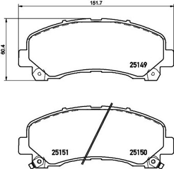 Колодки гальмівні дискові передні Strong Ceramic Isuzu D-Max I (TFR, TFS) (02-12), D-MAX II (TFR, TFS) (12-) NISSHINBO NP4005SC (фото 1)