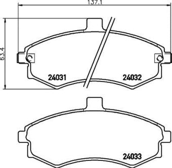 Гальмівні колодки HYUNDAI Elantra/Matrix 1.6i,1.8i,2.0i -06 NISSHINBO NP6013