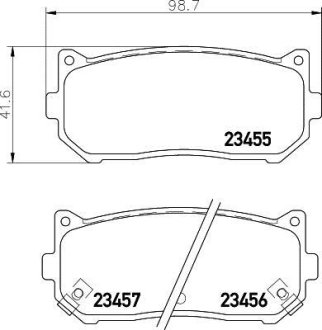 Колодки гальмівні дискові задні Kia Cerato, Carens 1.6, 1.8 2.0 (02-) NISSHINBO NP6026