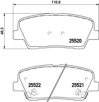 Гальмівні колодки HYUNDAI/KIA Santa Fe/Sorento "R "10>> NISSHINBO NP6042 (фото 1)