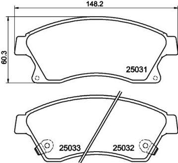 Колодки тормозные дисковые передние Chevrolet Aveo T300, Cruze 1.6, 1.8, 2.0 (12-) NISSHINBO NP6048