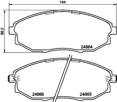 Гальмівні колодки CHEVROLET Epica "F "06-10 NISSHINBO NP6077