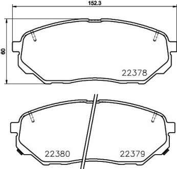 Гальмівні колодки HYUNDAI/KIA Santa Fe/Sorento "F "15>> NISSHINBO NP6098