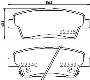 Гальмівні колодки HYUNDAI/KIA GENESIS "R "14>> NISSHINBO NP6102 (фото 1)