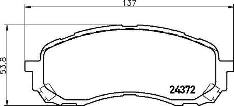 Колодки гальмівні дискові передние Subaru Impreza, Forester, Lagacy 1.6, 2.0 (02-) NISSHINBO NP7007 (фото 1)