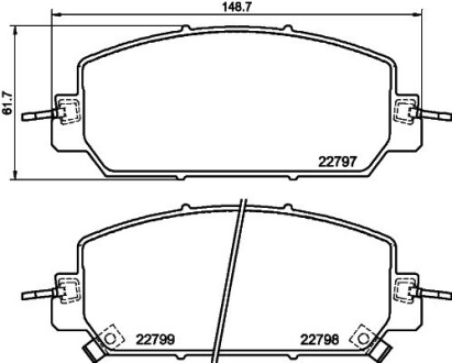 Гальмівні колодки HONDA CLARITY седан (ZC_); CR-V V (RW_, RT_) Front Axle NISSHINBO NP8054