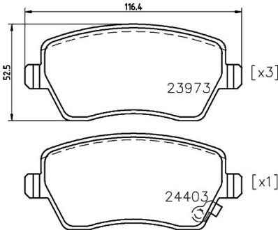 Колодки тормозные дисковые передние Nissan Micra, Note 1.2, 1.5 (06-)/Suzuki Splash, Swift 1.2, 1.3, 1.5 (05-) NISSHINBO NP9004 (фото 1)