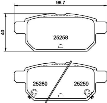 Колодки гальмівні дискові задние Suzuki Swift 1.2, SX-4 1.6 (10-) NISSHINBO NP9016