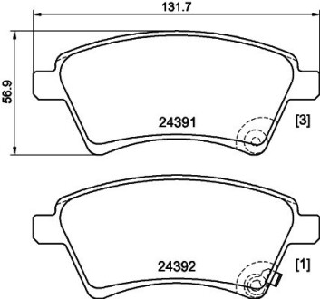 Колодки тормозные дисковые передние Suzuki SX4 1.5, 1.6, 1.9, 2.0 (06-) NISSHINBO NP9017