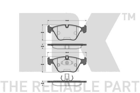 Тормозные колодки передние (20.0mm) BMW серия 5 (E39) 10/96- (ATE) NK 221523