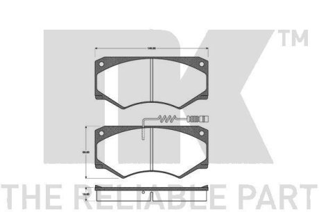 Тормозные колодки передние (18.0mm) MB 207-410; 240-300GD (460) с датчиком NK 223317 (фото 1)