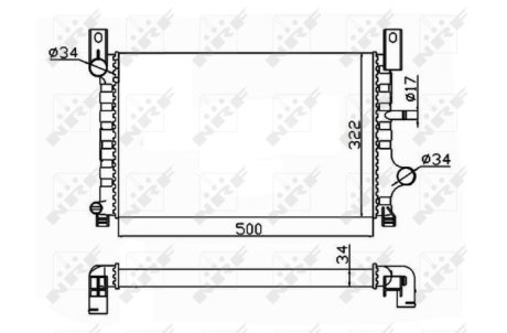 Радиатор, охлаждения дивгателя NRF 506224