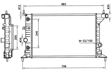 Радиатор, охлаждения дивгателя NRF 519516