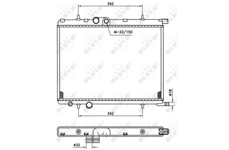 Радиатор, охлаждения дивгателя NRF 519524