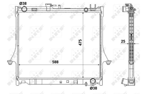 Радиатор, охлаждения дивгателя NRF 53055