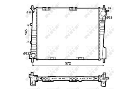 Радиатор, охлаждения дивгателя NRF 53077