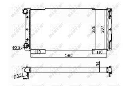 Радиатор, охлаждения дивгателя NRF 53229