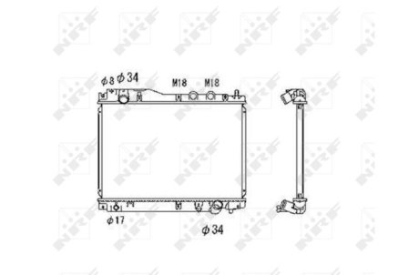 Радиатор, охлаждения дивгателя NRF 53461