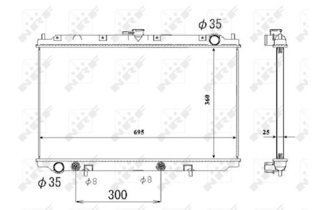 Радиатор, охлаждения дивгателя NRF 53695